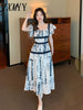 imCharms 2023 Summer Comfortable Waist Slim Elegant Chiffon Skirt Trendy Women's Elegant Temperament Dress