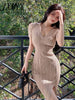 imCharms 2023 Summer Elegant Temperament Lapel Tight Dress Sexy Slit Waist Slim Knitted Hip Skirt Women's Clothing
