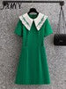 imCharms 2023 Summer Large Size Women's Elegant Temperament Age-Reducing And Thin Doll-Neck A-Line Dress
