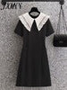 imCharms 2023 Summer Large Size Women's Elegant Temperament Age-Reducing And Thin Doll-Neck A-Line Dress