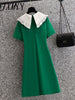 imCharms 2023 Summer Large Size Women's Elegant Temperament Age-Reducing And Thin Doll-Neck A-Line Dress
