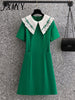 imCharms 2023 Summer Large Size Women's Elegant Temperament Age-Reducing And Thin Doll-Neck A-Line Dress