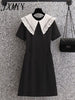 imCharms 2023 Summer Large Size Women's Elegant Temperament Age-Reducing And Thin Doll-Neck A-Line Dress