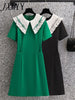 imCharms 2023 Summer Large Size Women's Elegant Temperament Age-Reducing And Thin Doll-Neck A-Line Dress