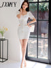 imCharms 2023 Summer Temperament Elegant Display Package Hip Commuter Skirt V-Neck Bottoming Dress Women's Clothing
