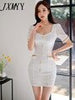 imCharms 2023 Summer Temperament Elegant Display Package Hip Commuter Skirt V-Neck Bottoming Dress Women's Clothing
