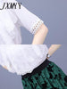 imCharms 2023 Summer Temperament Trendy Lace Chiffon Shirt Top Flocking Printing High Waist Slim Skirt Suit Women