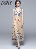 imCharms 2023 Summer Women's Lace And Mesh Yarn Heavy Industry Embroidery Flower Butterfly V-Neck Waist Dress