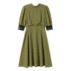 imCharms 2023 Summer Fashionable Green Polka Dot Stitching Lace Bow Tie Is Thin And Elegant Dress Women's