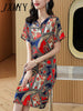 imCharms 2023 Summer Print French Elegant Temperament High-End Mid-Length Silk Plus Size Women's Dress