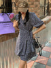 imCharms 2023 Summer Products Elegant Temperament Retro Design One Piece Floral Dress Slim Skirt