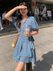 imCharms 2023 Summer Products Elegant Temperament Retro Design One Piece Floral Dress Slim Skirt