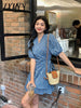 imCharms 2023 Summer Products Elegant Temperament Retro Design One Piece Floral Dress Slim Skirt