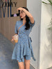 imCharms 2023 Summer Products Elegant Temperament Retro Design One Piece Floral Dress Slim Skirt