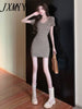 imCharms 2023 Summer Sashion Casual Elegant Temperament Striped Dress Sexy Slim Design Women's Dress