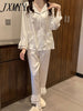 imCharms 2023 Sweet Elegant Age-Reducing Flying-Sleeve Homewear Suit Pajamas Autumn And Winter Two-Piece Suit