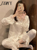 imCharms 2023 Sweet Elegant Age-Reducing Flying-Sleeve Homewear Suit Pajamas Autumn And Winter Two-Piece Suit