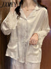 imCharms 2023 Sweet Elegant Age-Reducing Flying-Sleeve Homewear Suit Pajamas Autumn And Winter Two-Piece Suit