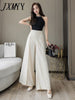 imCharms 2023 Thin Western Chiffon High Waist Draping Elegant and Dynamic Semi-Perspective Wide Leg Culottes Mopping Pants