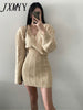 imCharms 2023 Winter Chic Korean Version Elegant V-Neck Twist Knitted Top + Skirt Women's Clothing