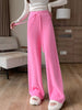 imCharms 2023 Winter Classic Elastic Waist Cashmere High Waist Straight Joker Wide Leg Pants Women's Dress