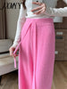imCharms 2023 Winter Classic Elastic Waist Cashmere High Waist Straight Joker Wide Leg Pants Women's Dress