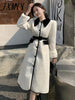 imCharms 2023 Winter Commuter Ladies Style Waist Ladies Cotton-Padded Jacket Padded Jacket Dress Ladies Clothing
