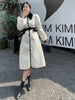 imCharms 2023 Winter Commuter Ladies Style Waist Ladies Cotton-Padded Jacket Padded Jacket Dress Ladies Clothing