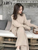 imCharms Age-Reducing And Slimming Knitted Suit 2023 Women's Split Sweater Wide-Leg Pants Autumn And Winter Two-Piece S