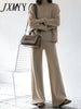imCharms Age-Reducing And Slimming Knitted Suit 2023 Women's Split Sweater Wide-Leg Pants Autumn And Winter Two-Piece S