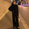 imCharms Autumn And Winter Casual Loose Lazy Style Long-Sleeved Sweater Sweater + Wool Wide-Leg Pants Suit Women