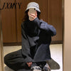 imCharms Autumn And Winter Casual Loose Lazy Style Long-Sleeved Sweater Sweater + Wool Wide-Leg Pants Suit Women