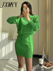 imCharms Autumn And Winter And Elegant Temperament Kknitted Sweater Suit Bag Hip Skirt Twist Sweater Two-Piece Set
