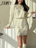 imCharms Autumn And Winter And Elegant Temperament Kknitted Sweater Suit Bag Hip Skirt Twist Sweater Two-Piece Set