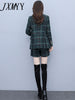 imCharms Autumn And Winter Advanced Elegant Temperament Suit Plaid Wool Korean Version Of Two-Piece Women's Cclothing