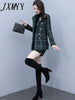 imCharms Autumn And Winter Advanced Elegant Temperament Suit Plaid Wool Korean Version Of Two-Piece Women's Cclothing