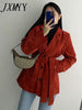 imCharms Autumn And Winter Chic Retro Lapel Three-Button Corduroy Pit Strip Long Sleeve Suit Jacket With Belt For Women