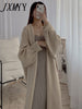 imCharms Autumn And Winter Cored Yarn Knitted Bathrobe Long Cardigan Women's Lazy Style Gentle Elegant Coat