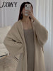 imCharms Autumn And Winter Cored Yarn Knitted Bathrobe Long Cardigan Women's Lazy Style Gentle Elegant Coat