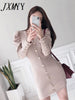 imCharms Autumn And Winter Elegant Temperament V-Neck Little Black Dress Slim Bottoming Short Skirt Knitted Dress
