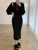 imCharms Autumn And Winter Elegant Temperament Vest Knitted Dress + Short Shawl Jacket Two-Piece Women's Clothing