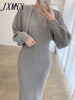 imCharms Autumn And Winter Elegant Temperament Vest Knitted Dress + Short Shawl Jacket Two-Piece Women's Clothing