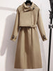 imCharms Autumn And Winter Product Tooling Trench Coat Mid-Length Coat Suit Collar Top Khaki Temperament Coat Women