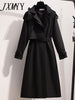 imCharms Autumn And Winter Product Tooling Trench Coat Mid-Length Coat Suit Collar Top Khaki Temperament Coat Women