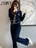 imCharms Autumn And Winter Products Knitted Suit Women's High-End Light  Cardigan Wide-Leg Pants Two-Piece Set