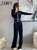 imCharms Autumn And Winter Products Knitted Suit Women's High-End Light  Cardigan Wide-Leg Pants Two-Piece Set
