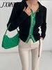 imCharms Autumn And Winter Sweater Design Contrast Color Lapels Slim fit And Slim V-Neck Cardigan Sweater Small Coat