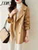 imCharms Autumn And Winter Double-Breasted Elegant Temperament All-Match Casual Loose And Thin Woolen Coat Women