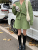imCharms Autumn And Winter Knitted Cardigan Sweater Skirt Two-Piece Korean Version Elegant Temperament Women's Suit