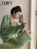 imCharms Autumn And Winter Knitted Cardigan Sweater Skirt Two-Piece Korean Version Elegant Temperament Women's Suit